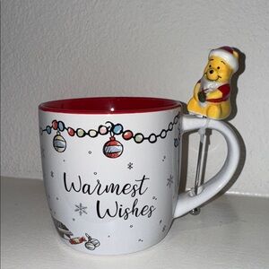 Disney Winnie the Pooh Christmas Mug with Stirrer